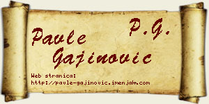 Pavle Gajinović vizit kartica